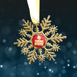 Texas State BOBCATS Handmade Snowflake *NEW*